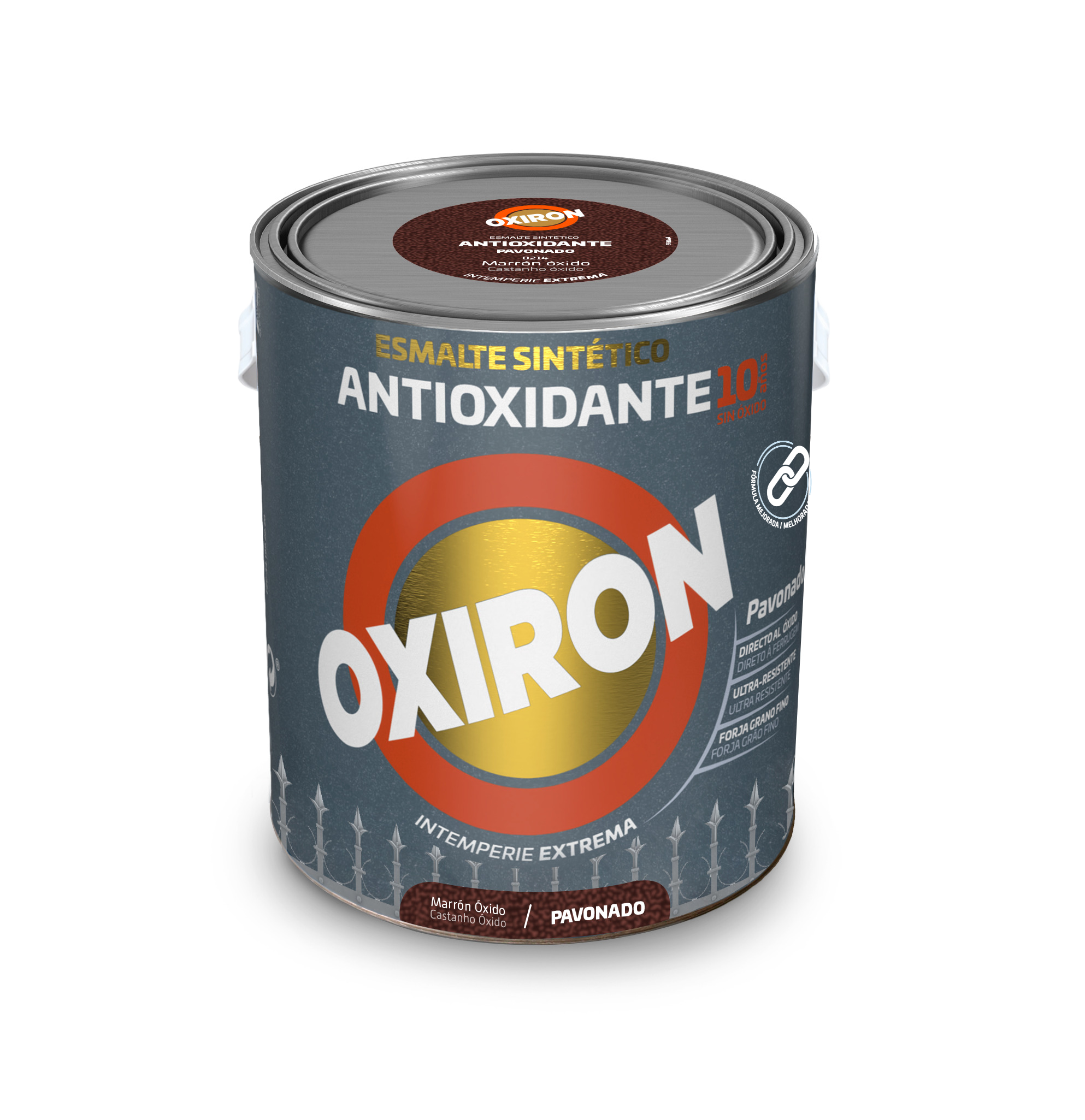ESMALTE ANTIOXIDANTE OXIRON PAVONADO 4 L MARRON OXIDO
