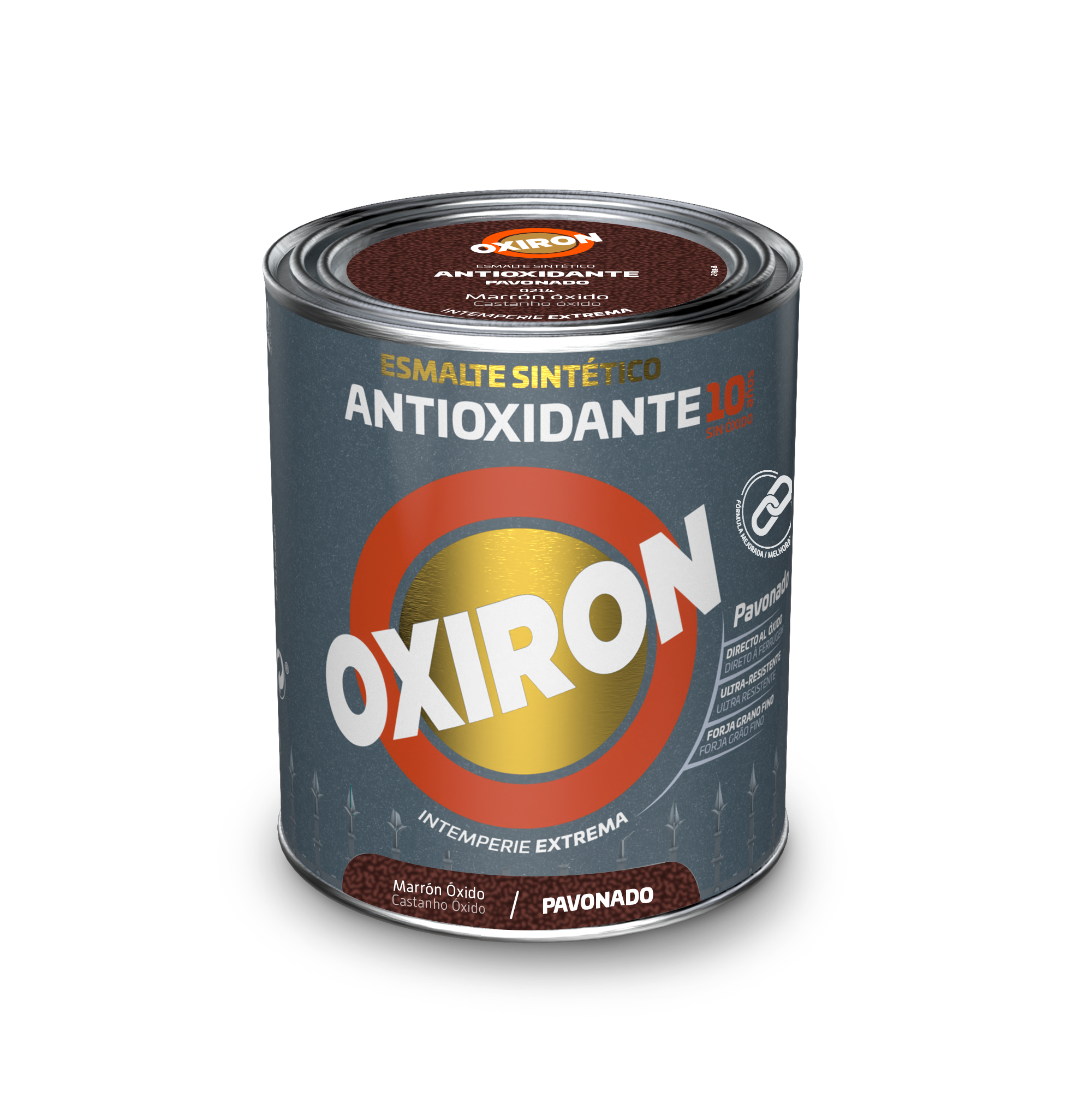 ESMALTE ANTIOXIDANTE OXIRON PAVONADO 750 ML MARRON OXIDO