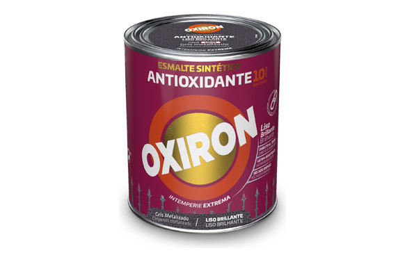 ESMALTE ANTIOXIDANTE OXIRON LISO BRILLO 750 ML GRIS METALIZADO