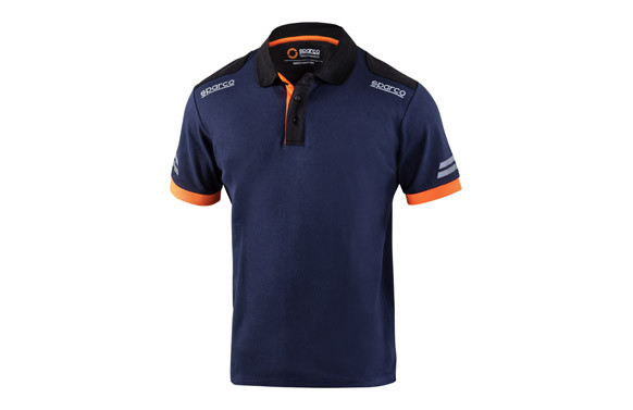 POLO TECNICO 180 GR AZUL / NARANJA FLUOR TALLA L