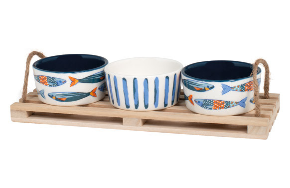 APERITIVO STONEWARE BASE SET 3 PZAS Ø 8,5 CM