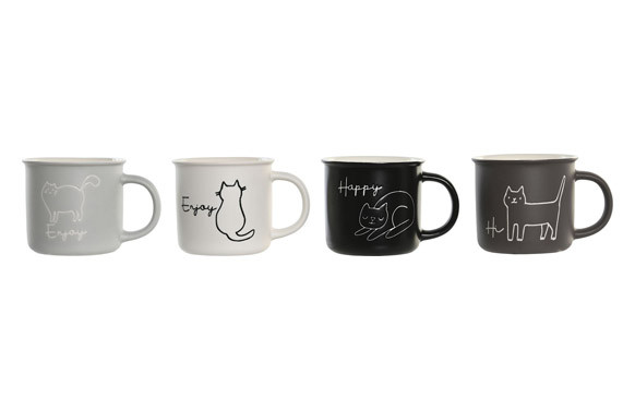MUG PORCELANA 36 CL GATO SURTIDO