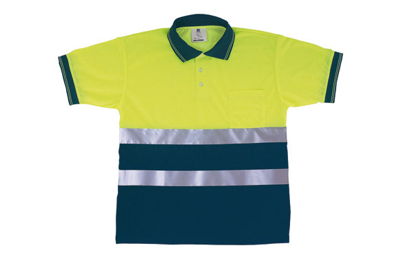 POLO ALTA VISIBILIDAD AMARILLO FLUOR / MARINO TALLA XXL