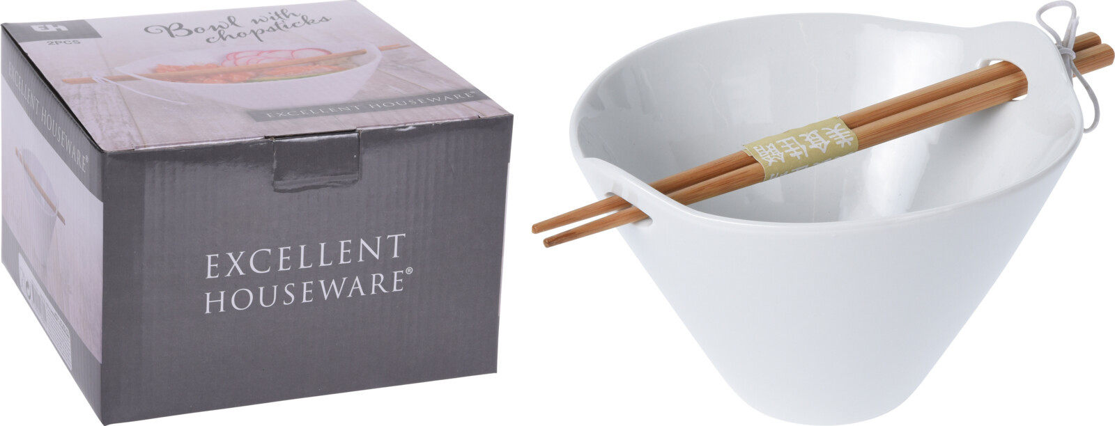 BOL PORCELANA CON PALILLOS 17 X 16 X 10,6 CM
