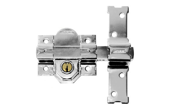 CERROJO SOBREPONER CON LLAVE INTERIOR 31-B CILINDRO 50 MM. CROMADO