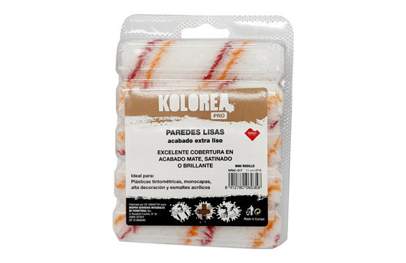 MINI RODILLO RECAMBIO PAREDES EXTRA LISAS PRO 5 UD 11 CM X Ø16 MM