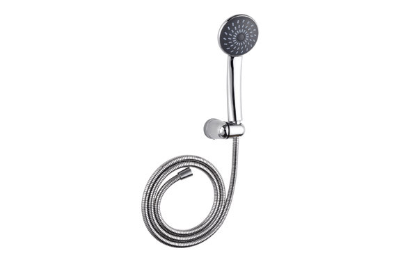 KIT DE MANGO DE DUCHA DE 9 CM EN ABS FLEXO ACERO INOX. EXTENSIBLE DE 170-22 CM CROMADO