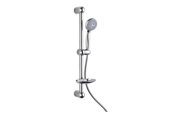 KIT DE BARRA DE DUCHA MANGO 3 FUNCIONES EN ABS FLEXO ACERO INOX. DE 200 CM CROMADO