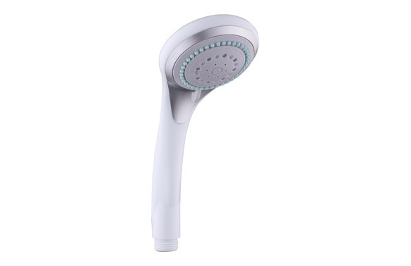 MANGO DE DUCHA DE 5 POSICIONES Y STOP Ø 65MM EN ABS CON LIMITADOR DE CAUDAL BLANCO