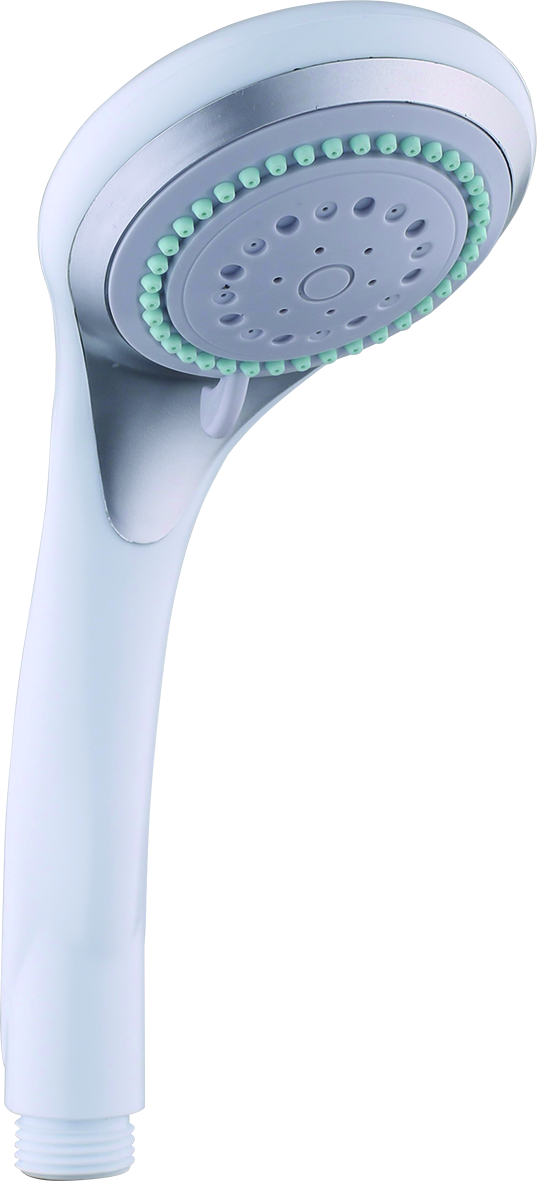 MANGO DE DUCHA DE 5 POSICIONES Y STOP Ø 65MM EN ABS CON LIMITADOR DE CAUDAL BLANCO