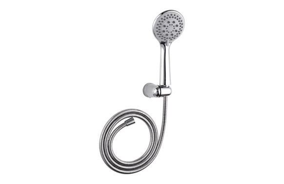 KIT DE MANGO DE DUCHA DE 10,5 CM CON 5 FUNCIONES CROMADO FLEXO DE DUCHA EXTENSIBLE DE ACERO INOX