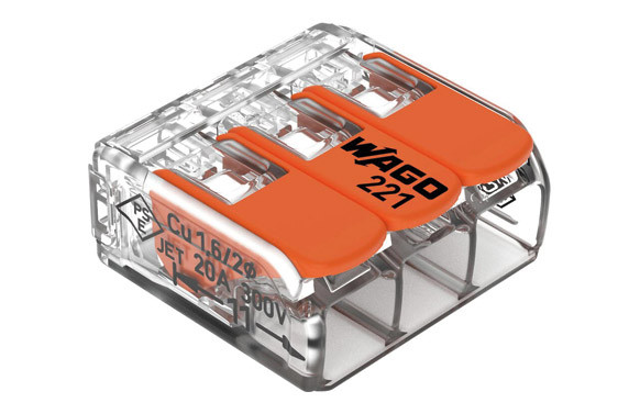 BORNA DE CONEXIËN RAPIDA 3 VIAS 4MM2 50 UND. 221-413