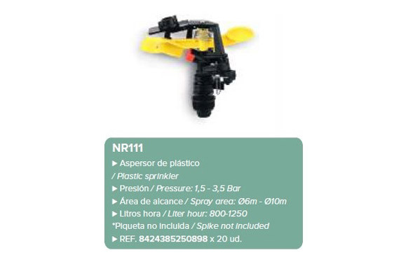 ASPERSOR CABEZAL IMPACTO REGULABLE 360º 12 M ABS