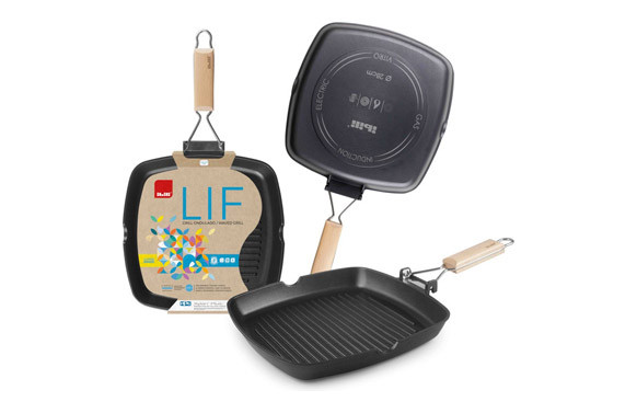 GRILL LISO ALUMINIO FUNDIDO ASA ABATIBLE LIF 24 CM INDUCCION