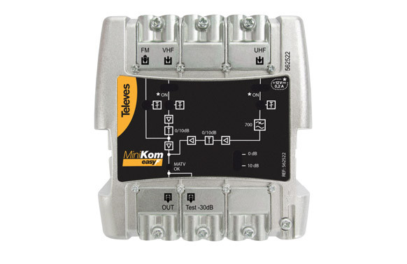 AMPLIFICADOR MINIKOM MATV 3E/1S \"\"EASY F\"\" FM-V-U\" 