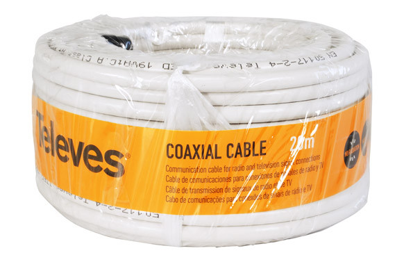 CABLE COAXIAL PVC BLANCO 20M 