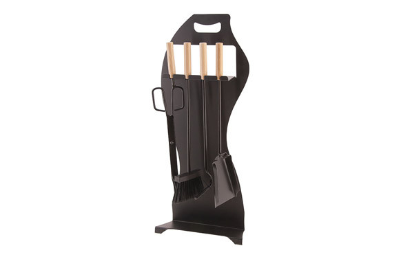 JUEGO CHIMENEA SUELO  66 CM 4 PIEZAS VOLUTA NEGRO