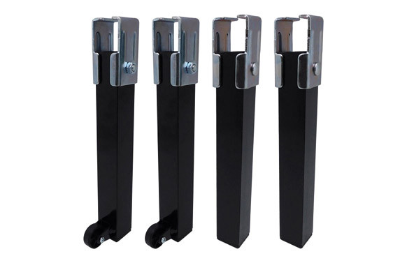PATAS SOMIER CUADRADA CON RUEDAS (JUEGO 4 PIEZAS) 250X35X35 MM NEGRAS