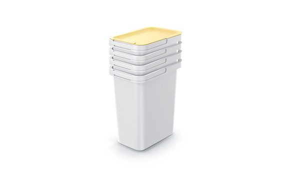 CUBOS RECICLAJE 4 UNIDADES 12 L TAPAS COLORES