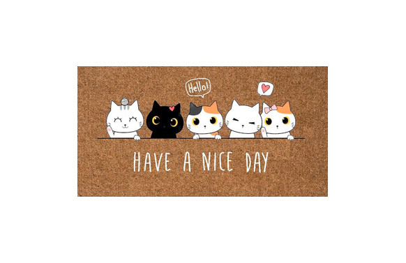 FELPUDO COCO ESTAMPADO 70X40 CM GATOS NICE DAY
