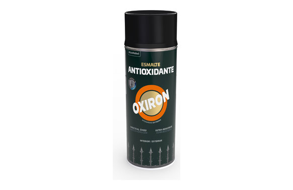 ESMALTE ANTIOXIDANTE SPRAY OXIRON LISO SATINADO 400 ML NEGRO
