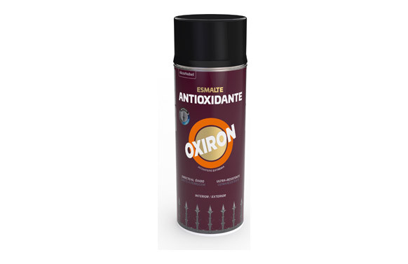 ESMALTE ANTIOXIDANTE SPRAY OXIRON LISO BRILLANTE 400 ML NEGRO