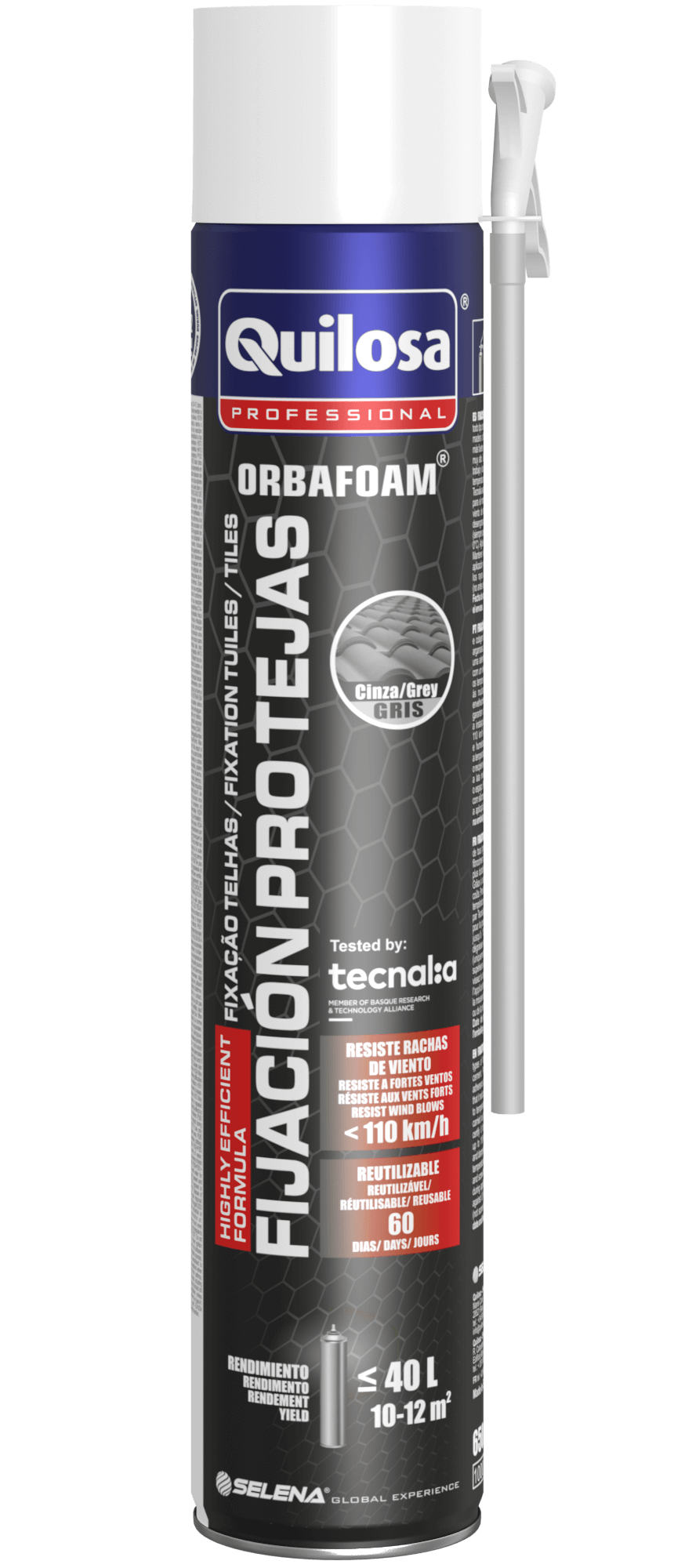 ESPUMA POLIURETANO TEJAS ORBAFOAM CANULA 650 ML GRIS