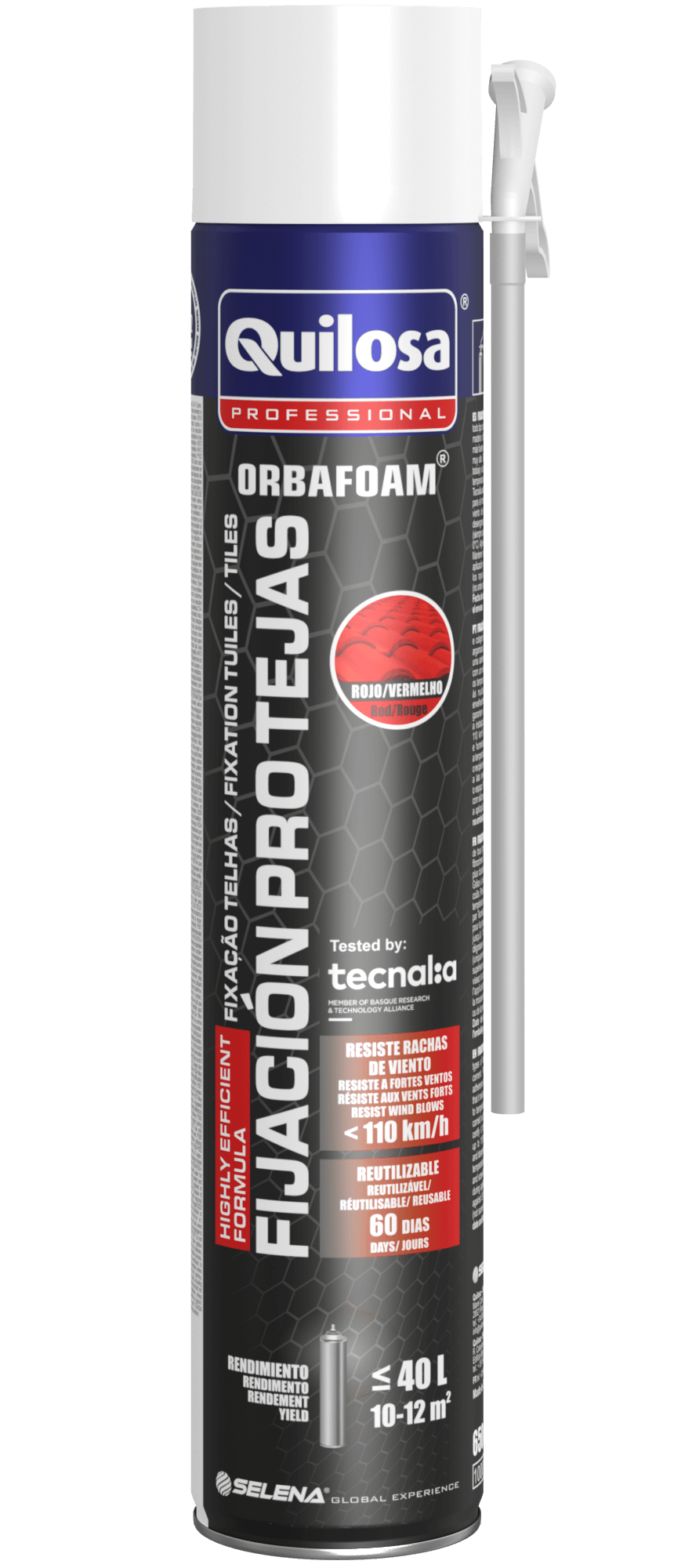 ESPUMA POLIURETANO TEJAS ORBAFOAM CANULA 650 ML ROJO TEJA