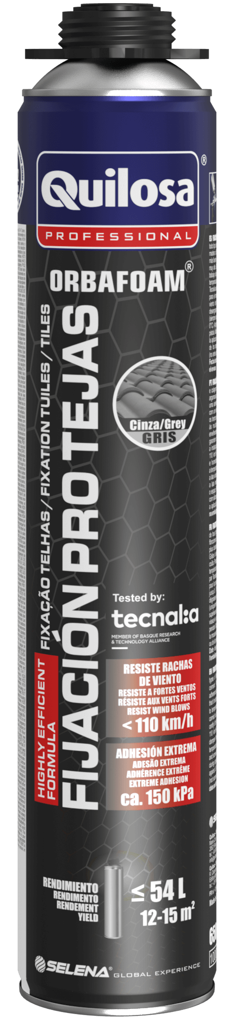 ESPUMA POLIURETANO TEJAS ORBAFOAM PISTOLA 650 ML GRIS