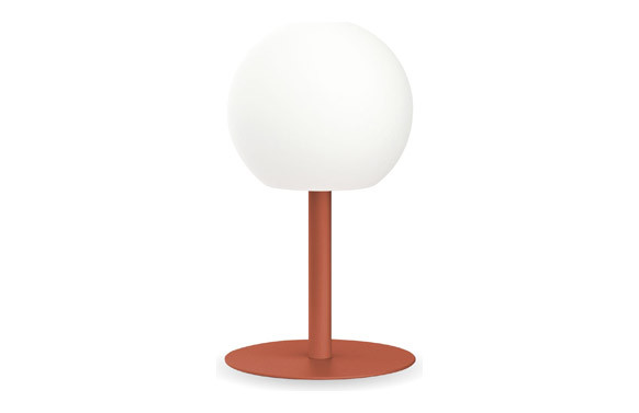 LAMPARA SOBREMESA BOLA TERRACOTA ACERO 400L XANLIT RECARGABLE ACERO