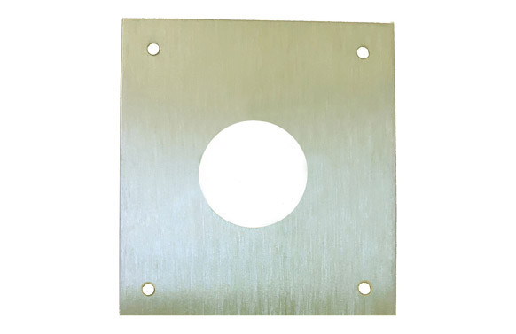 PLACA CERRADURA 80X80MM BOCALLAVE REDONDA Ø28MM M-51/8080R-28, LATON MATE