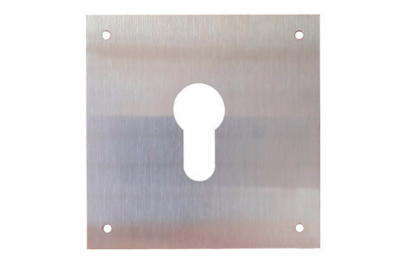 PLACA CERRADURA 80X80MM BOCALLAVE PERA M-51/8080P, INOX SATINADO