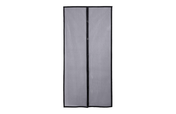 MOSQUITERA PUERTA FIJA CON FIJACION TEXTIL 2 UDS 150 X 250 CM NEGRA