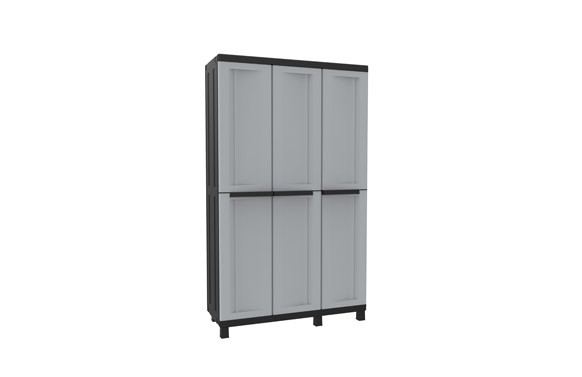 ARMARIO RESINA ALTO 3 ESTANTES NEGRO GRIS TWIST BLACK 170 X 102 X 39 CM