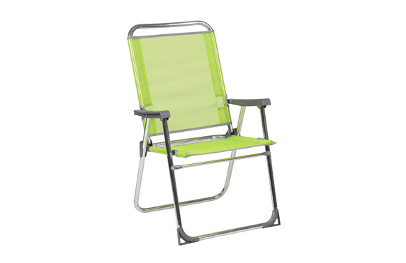 SILLON PLAYA FIJO SEGURIDAD RESPALDO ALTO ALUMINIO FIBRELINE PISTACHO