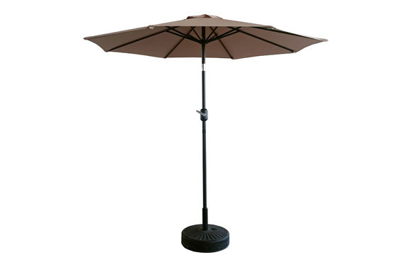PARASOL ALUMINIO INCLINABLE BEIGE 2.5 M TUBO 38 MM CON MANIVELA