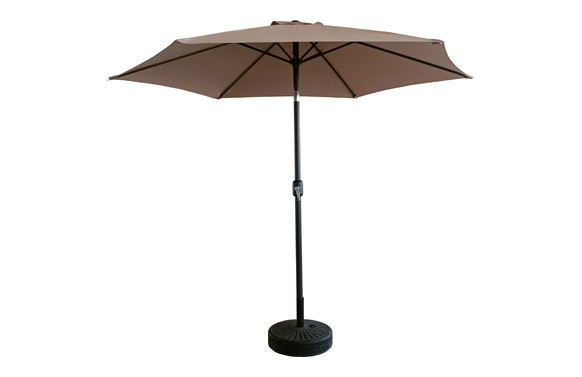 PARASOL ALUMINIO INCLINABLE BEIGE 3 M TUBO 48 MM CON MANIVELA