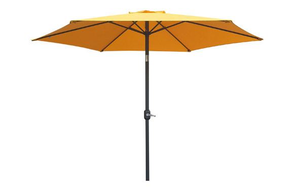 PARASOL ALUMINIO INCLINABLE MOSTAZA 3 M TUBO 48 MM CON MANIVELA