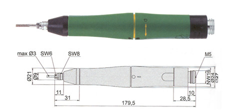 AMOLADORA NEUMATICA RECTA TSD 385 Y TSH 385