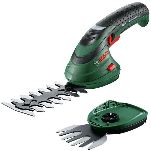 Bosch Isio, herramienta a batería con cuchilla de cortasetos y cortacesped
