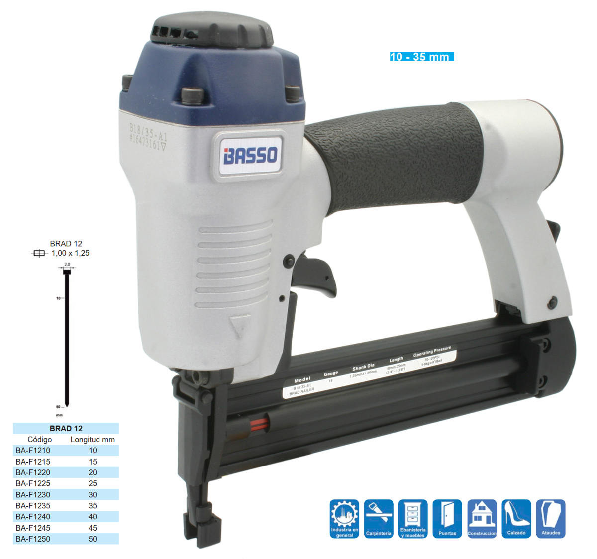 CLAVADORA NEUMATICA BASSO BEX-B1835A1