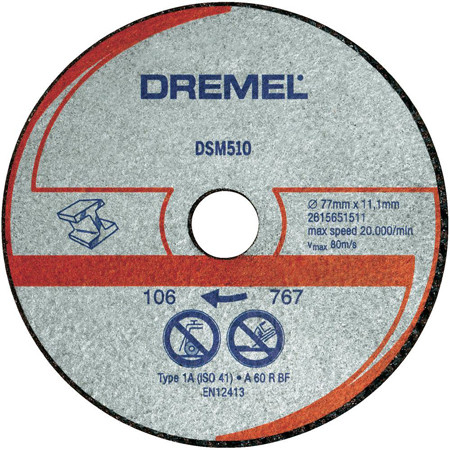 Disco Dremel para corte en metales y plastico DSM510 para la multiherramienta Dremel DSM20