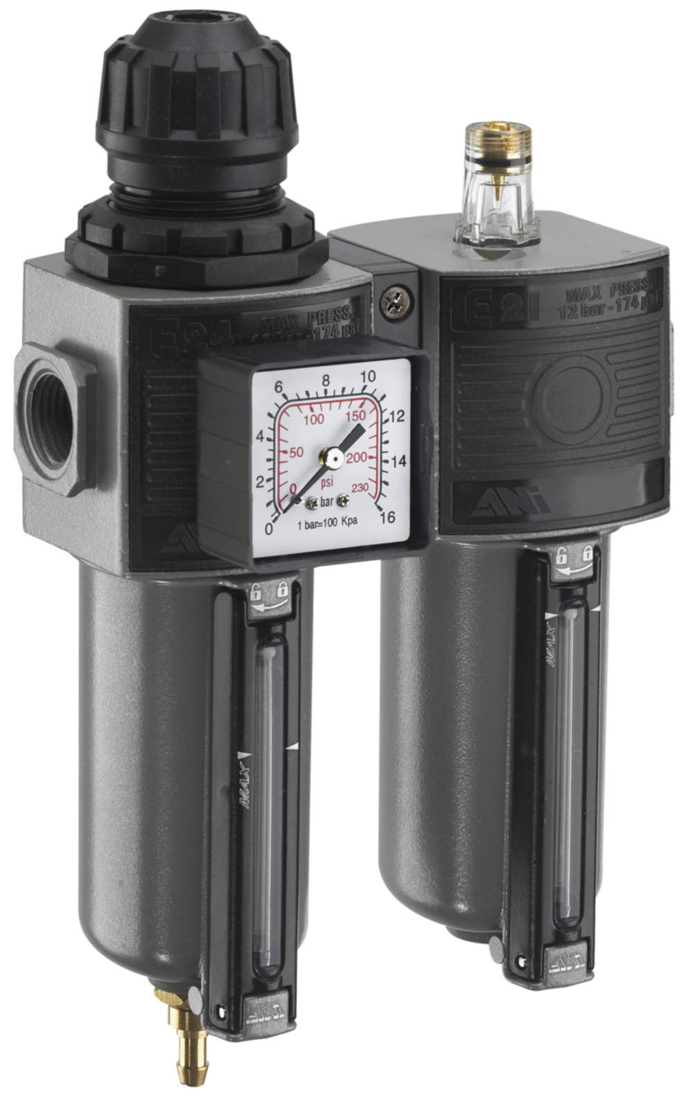 Filtro, regulador y lubricador F-AFR+L12B para neumatica