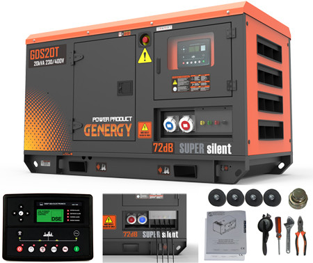 GENERADOR DIESEL INSONORIZADO GENERGY GDS20T 2016008