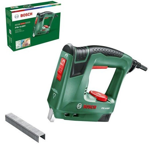 Bosch PTK 14 EDT Grapadora eléctrica de grapas tipo 53 y clavos tipo 48