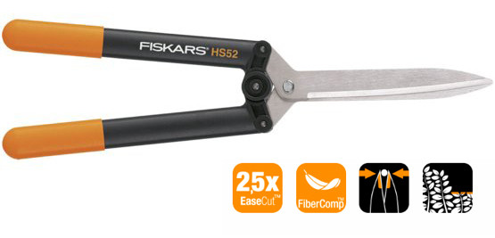 Tijeras cortasetos Fiskars con multiplicador de fuerza HS52