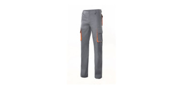 Vestuario laboral - PANTALON POLIESTER / ALGODON 200 GR TOTAL MATCH GRIS / NARANJA TALLA 54