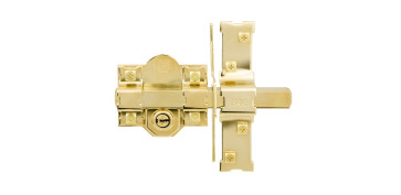 Material de carpintería - CERROJO 946LP/80 SISTEMA L UVE, CILINDRO Ø 30X50MM DORADO