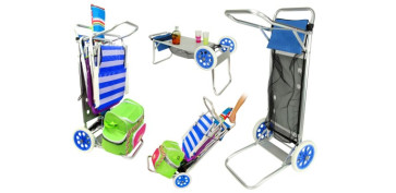 FOLLETO JARDIN 2025 OPTIMUS - CARRO PORTA SILLAS PLAYA 52 X 37 X 105 CM