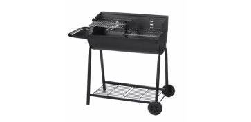 Barbacoas - BARBACOA CARB 107X58X94CM 2 PARRILLAS C/RDA ACERO LDK GARDEN 